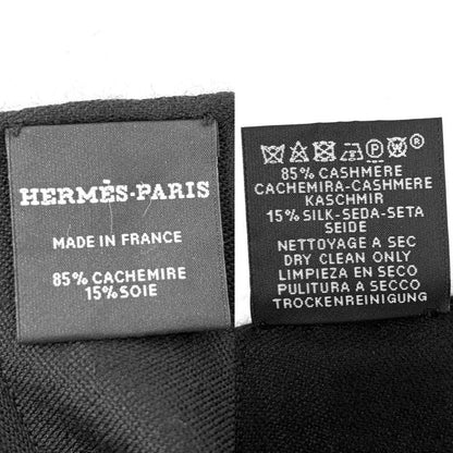 Hermes Shawl New Libris Large Cashmere Silk Black Scarf — view 3