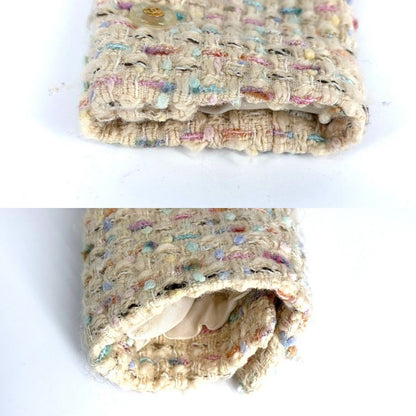 Chanel Tweed Jacket Coco Button 38 Beige Multicolor Gold Spring Autumn — view 3