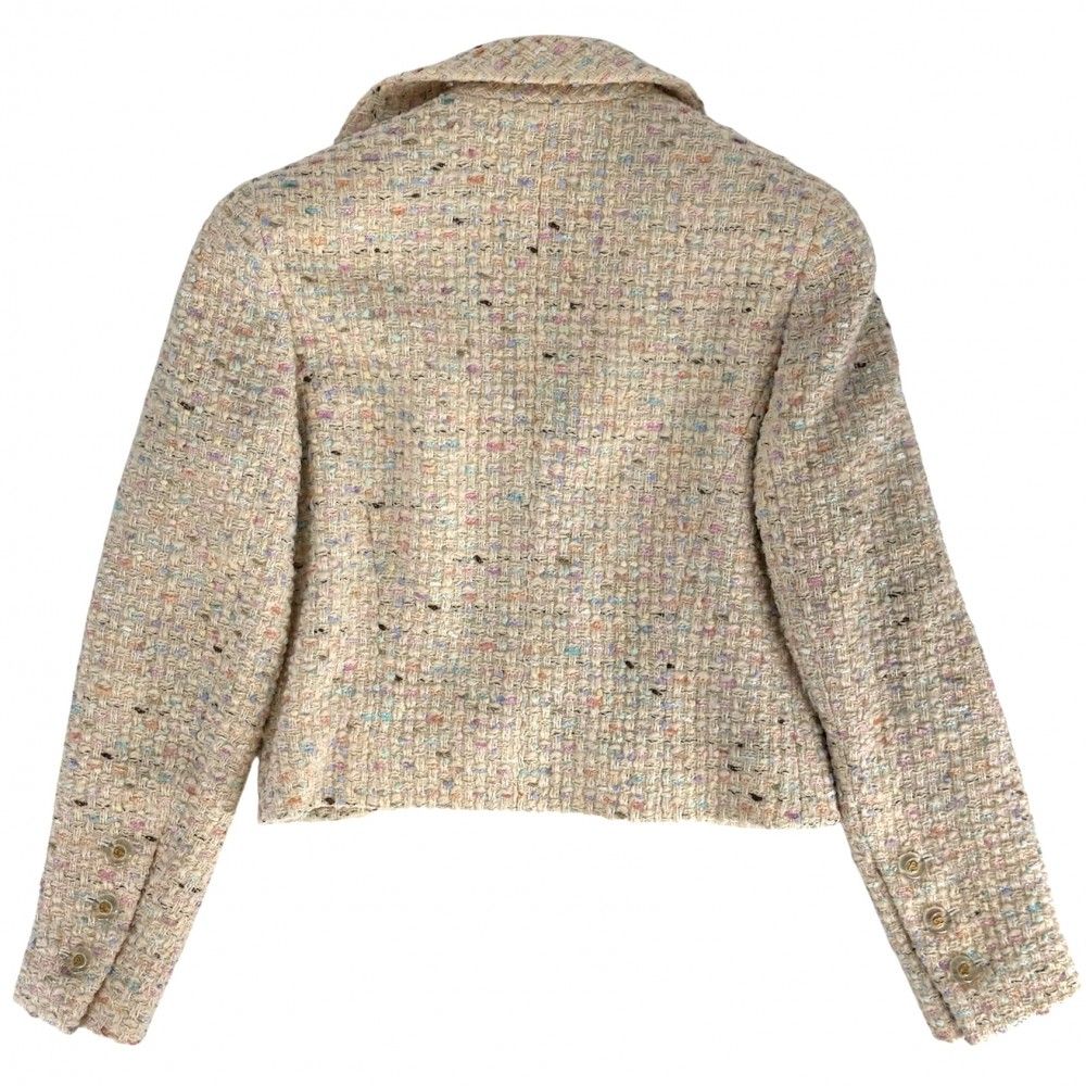 Chanel Tweed Jacket Coco Button 38 Beige Multicolor Gold Spring Autumn — view 2