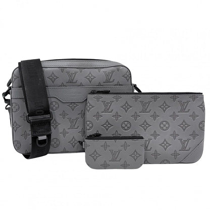 Louis Vuitton Shoulder Bag Monogram Shadow Trio Messenger Crossbody Anthracite