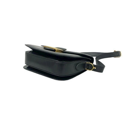Celine Vintage Carriage Calf Leather Shoulder Bag Pochette Crossbody Black — view 8