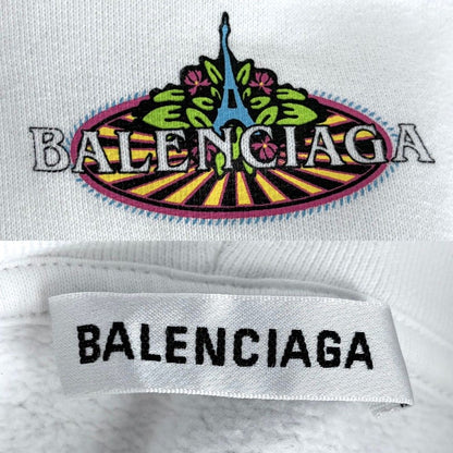 Balenciaga Hoodie Bonjour Pullover Top S White Cotton Spring Autumn Winter — view 5
