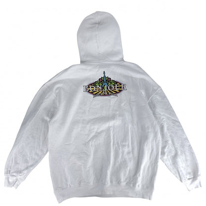 Balenciaga Hoodie Bonjour Pullover Top S White Cotton Spring Autumn Winter — view 2