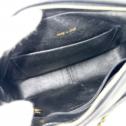 Chanel Shoulder Bag Quilted Chain Pochette Turnlock CC Logo Bag Caviar Leather — view 4