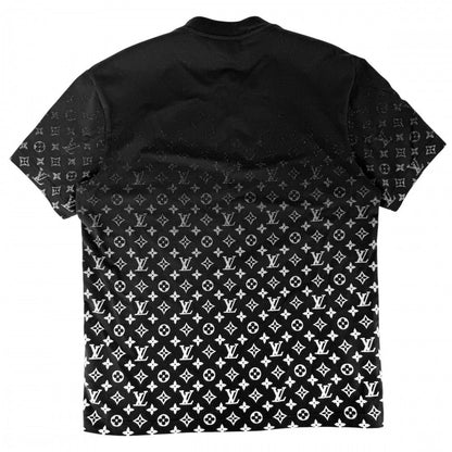 Louis Vuitton Short Sleeve T-Shirt Monogram Gradient Top M Black White Cotton — view 2