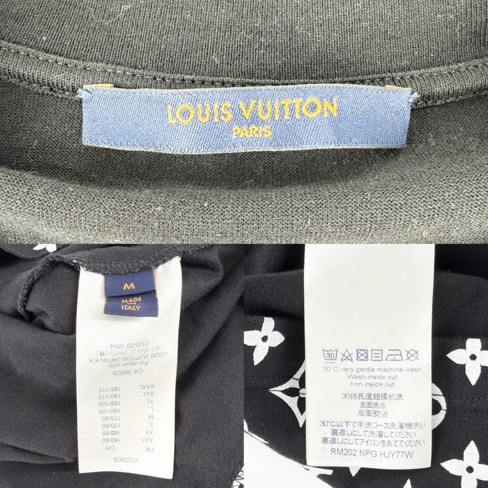 Louis Vuitton Short Sleeve T-Shirt Monogram Gradient Top M Black White Cotton — view 4