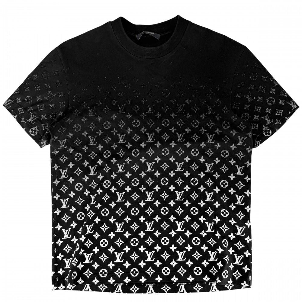 Louis Vuitton Short Sleeve T-Shirt Monogram Gradient Top M Black White Cotton