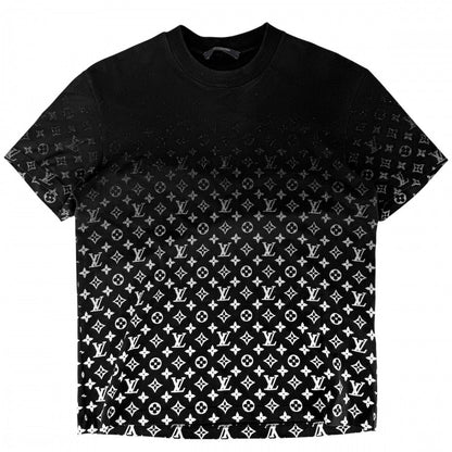 Louis Vuitton Short Sleeve T-Shirt Monogram Gradient Top M Black White Cotton