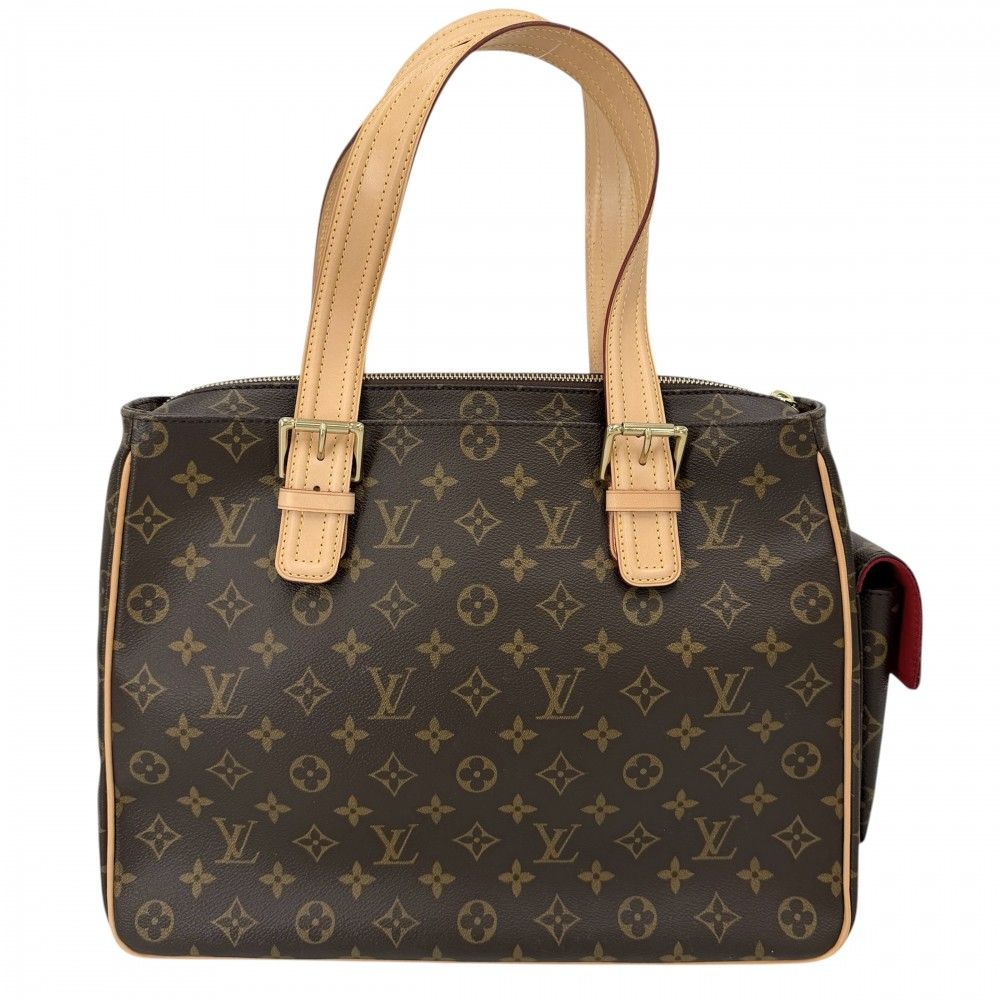 Louis Vuitton Tote Multiplicity Handbag Shoulder Monogram Canvas Brown Gold — view 2