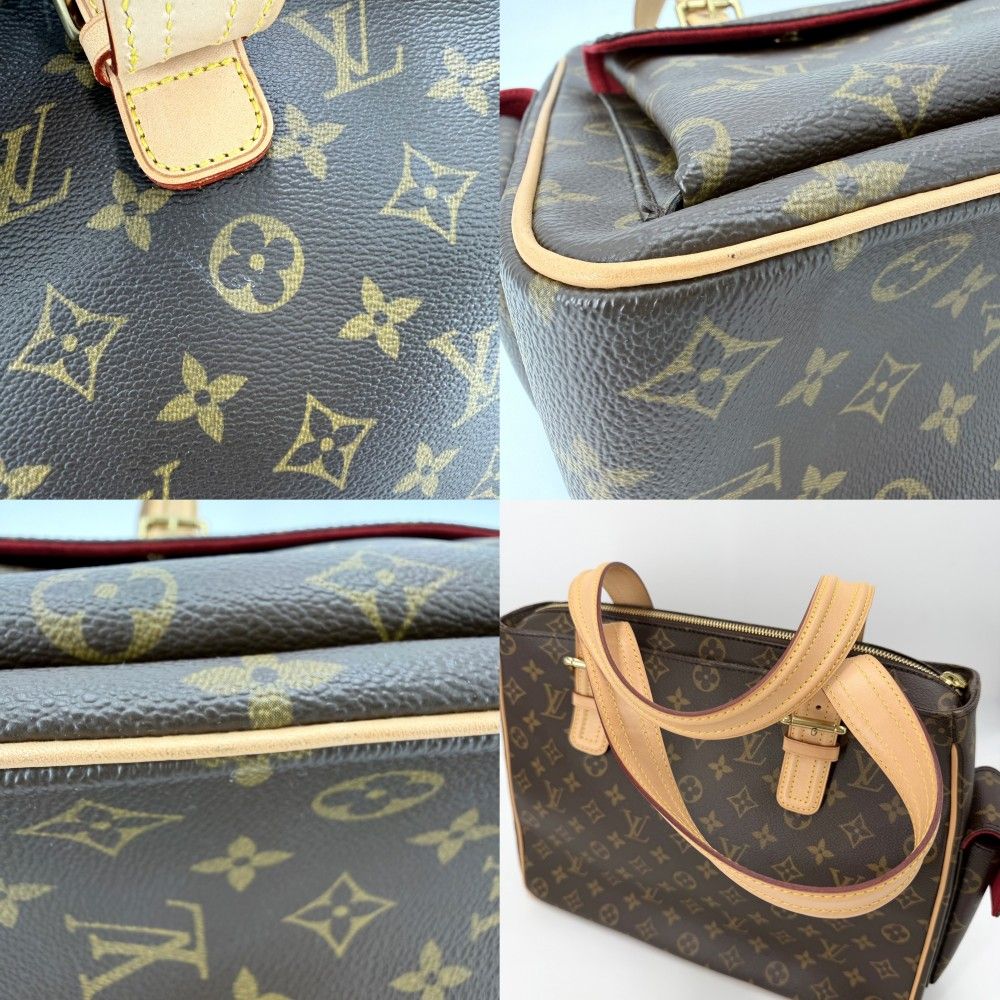 Louis Vuitton Tote Multiplicity Handbag Shoulder Monogram Canvas Brown Gold — view 7