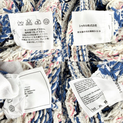 Chanel Dress Tweed Sleeveless 36 Blue White Rayon Cotton — view 5
