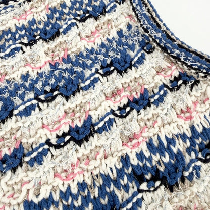 Chanel Dress Tweed Sleeveless 36 Blue White Rayon Cotton — view 8