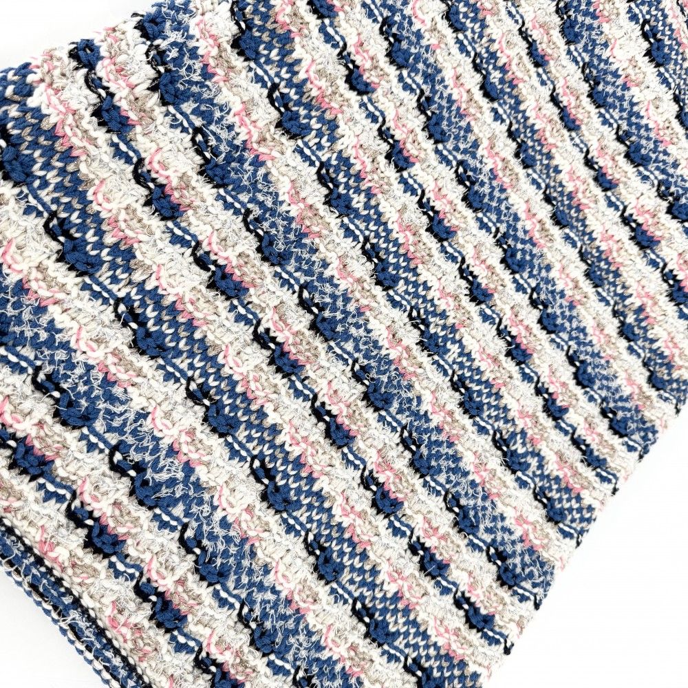 Chanel Dress Tweed Sleeveless 36 Blue White Rayon Cotton — view 7