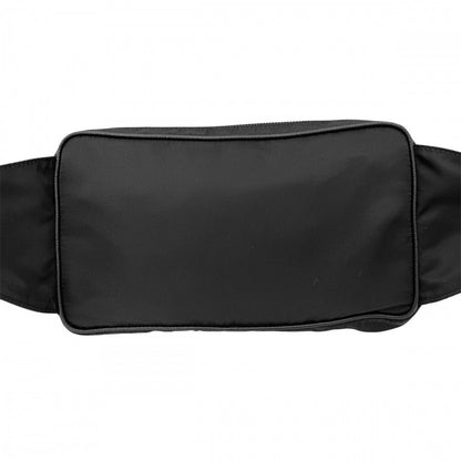 Prada Belt Bag Shoulder Crossbody Triangle Logo Re-Nylon Leather Black Silver — view 2