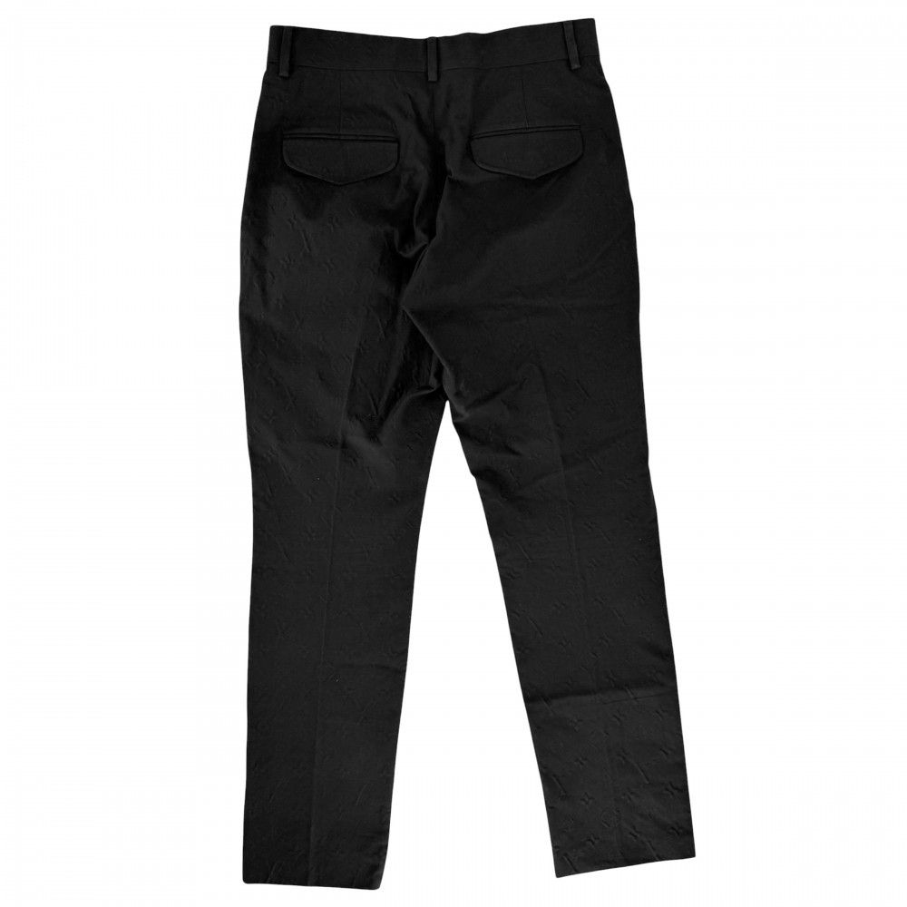 Louis Vuitton Monogram Embossed Trousers 36 Black Silver Cotton Nylon All — view 2