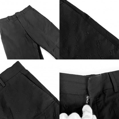 Louis Vuitton Monogram Embossed Trousers 36 Black Silver Cotton Nylon All — view 5