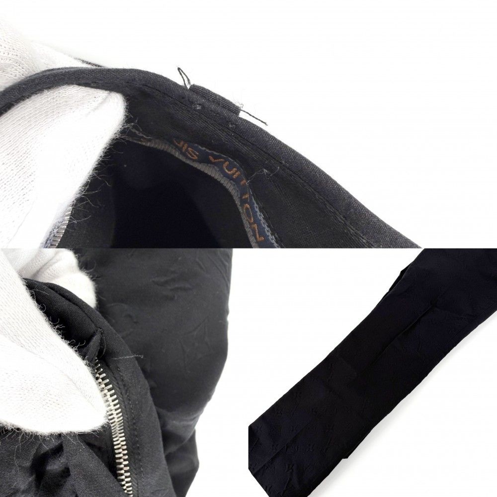 Louis Vuitton Monogram Embossed Trousers 36 Black Silver Cotton Nylon All — view 4