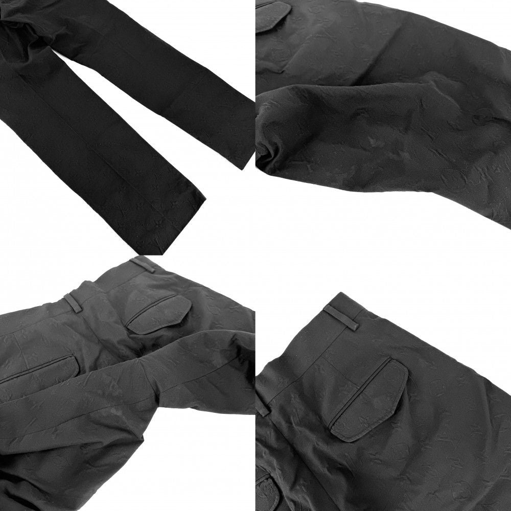 Louis Vuitton Monogram Embossed Trousers 36 Black Silver Cotton Nylon All — view 6