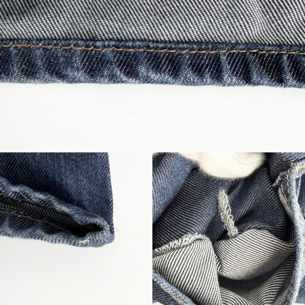 Miu Miu Denim Pants Back Logo Bottom 38 Indigo Lyocell — view 5