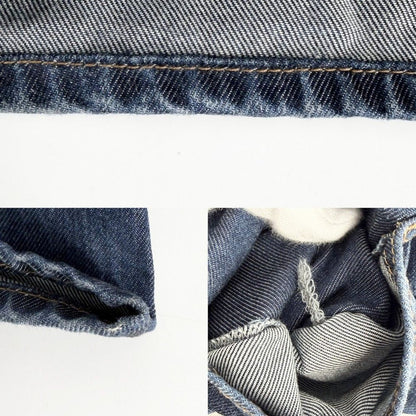 Miu Miu Denim Pants Back Logo Bottom 38 Indigo Lyocell — view 5