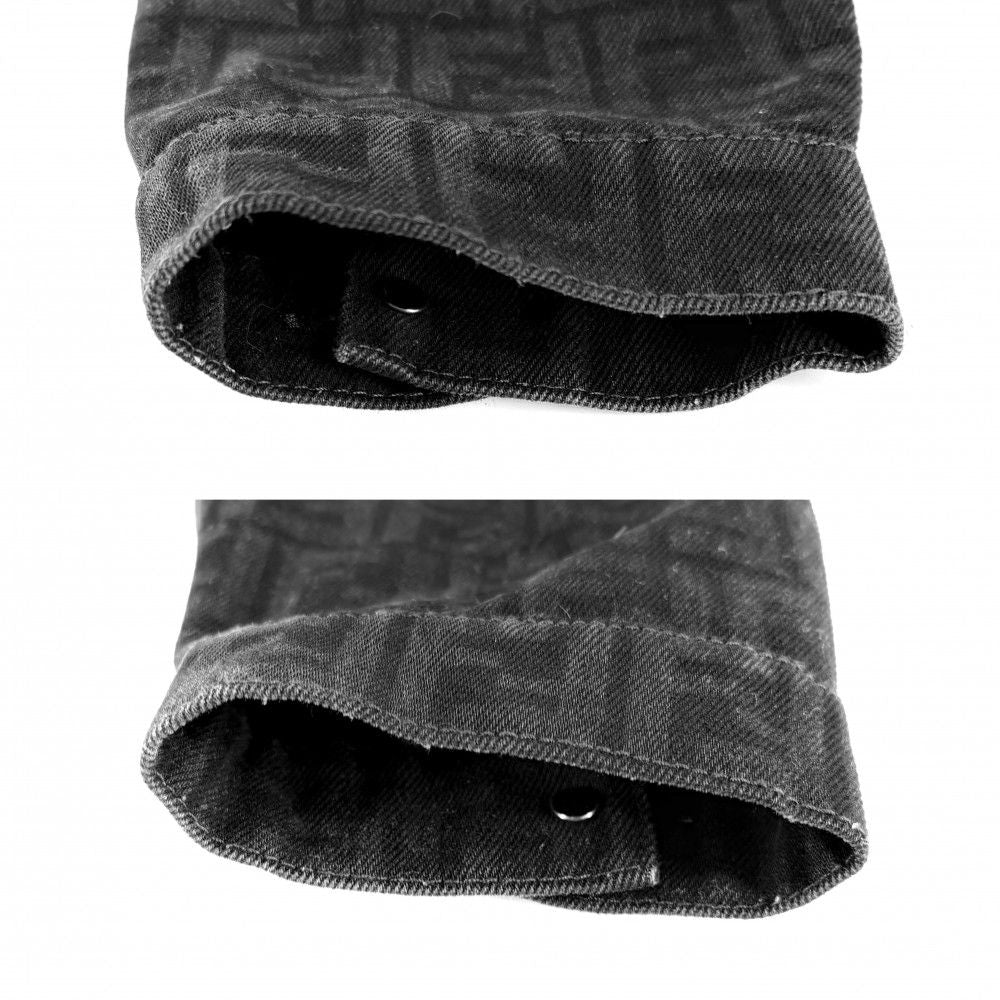 Fendi Denim Jacket Zucca All Over Pattern Logo 38 Black Silver Cotton — view 3