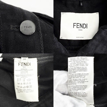 Fendi Denim Jacket Zucca All Over Pattern Logo 38 Black Silver Cotton — view 4