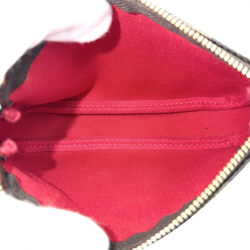 Louis Vuitton Handbag Mini Pochette Accessoires Damier Canvas Brown Gold — view 4