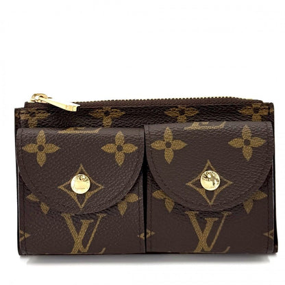 Louis Vuitton Coin Case Monogram Ceinture Pochette Duo Purse Brown Gold