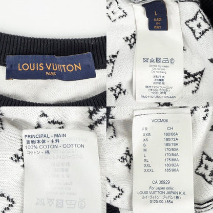 Louis Vuitton Knit Monogram Gradient Top Long Sleeve L Black Cotton Sweater — view 4