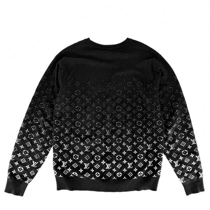 Louis Vuitton Knit Monogram Gradient Top Long Sleeve L Black Cotton Sweater — view 2