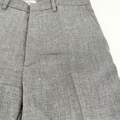 Miu Miu Pants Back Logo Bottom Trousers 38 Gray Wool — view 5