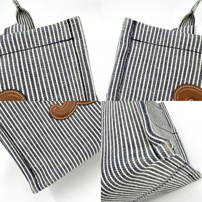 Celine 2-Way Triomphe Small Cabas Thais Shoulder Bag Crossbody Stripe Tote — view 6