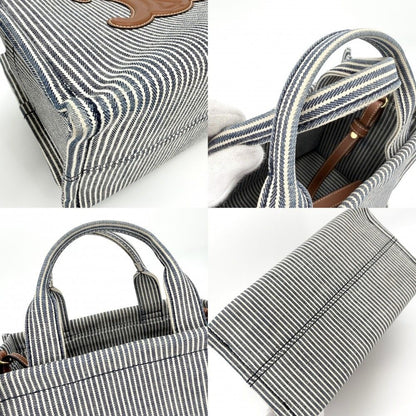 Celine 2-Way Triomphe Small Cabas Thais Shoulder Bag Crossbody Stripe Tote — view 7