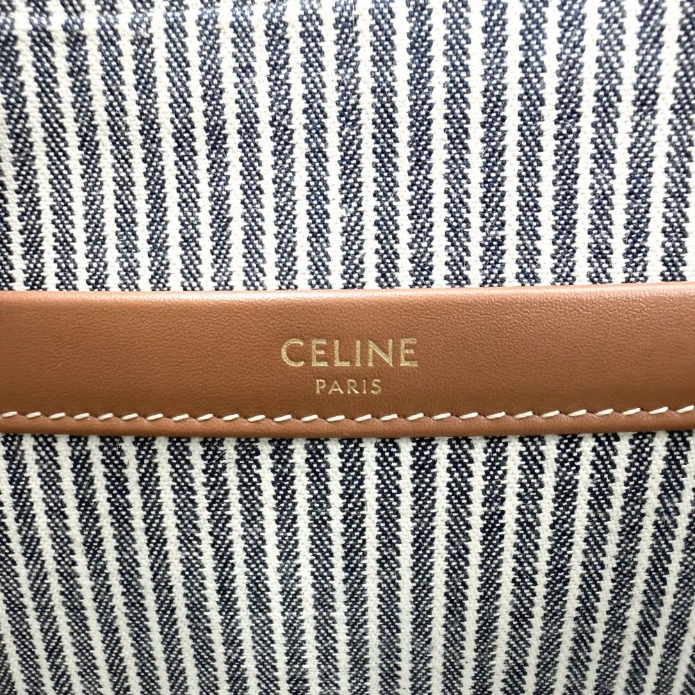 Celine 2-Way Triomphe Small Cabas Thais Shoulder Bag Crossbody Stripe Tote — view 5