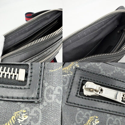 Gucci Waist Bag Taiga Web Stripe Crossbody Small Tiger GG Supreme Canvas — view 6