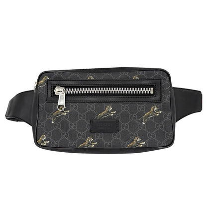 Gucci Waist Bag Taiga Web Stripe Crossbody Small Tiger GG Supreme Canvas