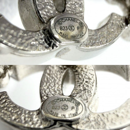 Chanel Earrings CC Logo Clover Line Stone Silver — view 5