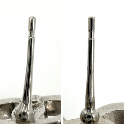 Chanel Earrings CC Logo Clover Line Stone Silver — view 3