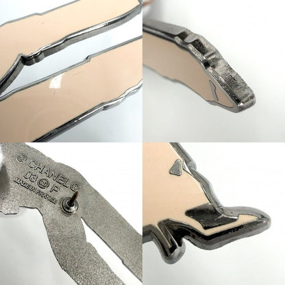 Chanel Brooch CC Logo Mademoiselle Coco Beige Silver — view 7