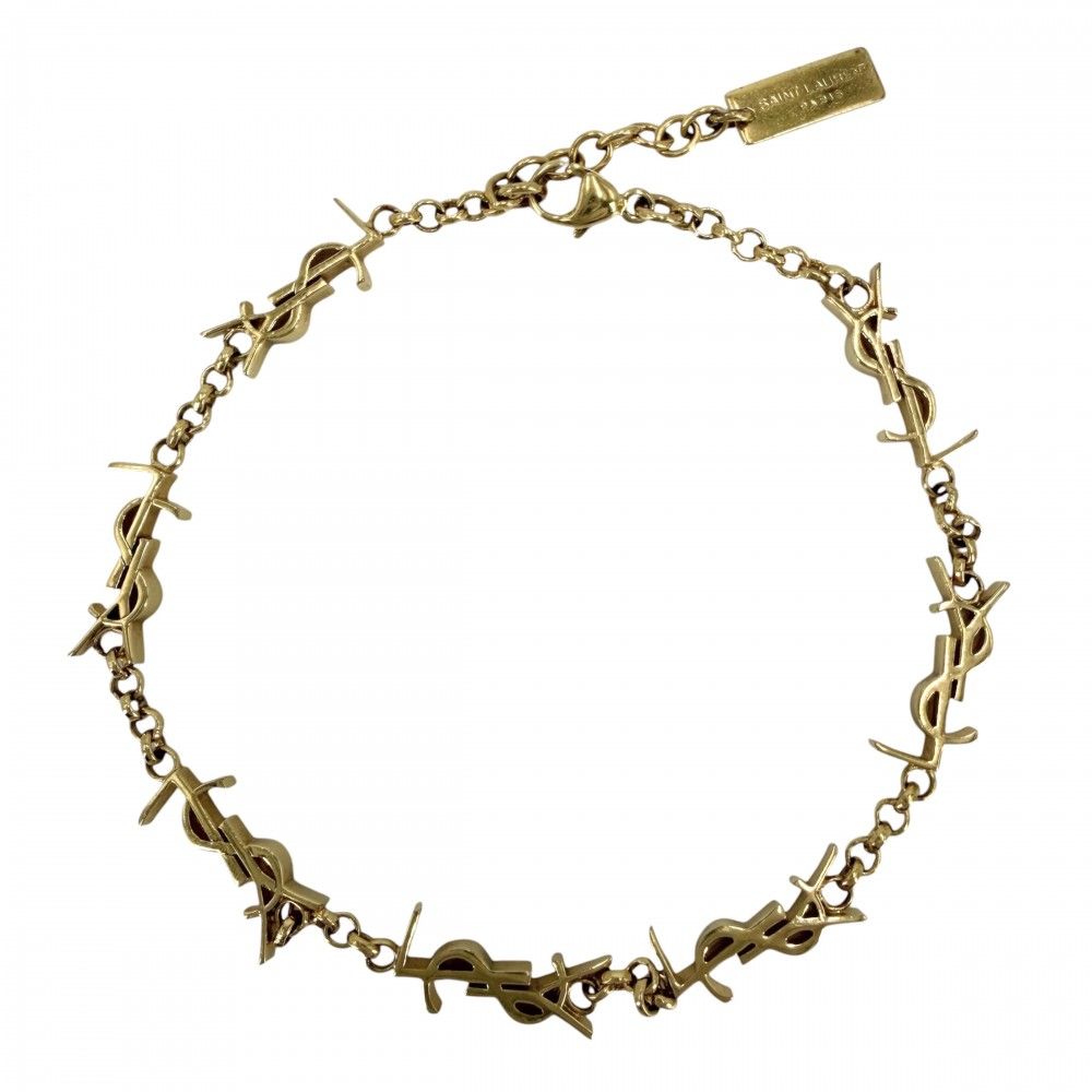 Saint Laurent Paris Bracelet Cassandra YSL Logo Star M Multi Charm Gold