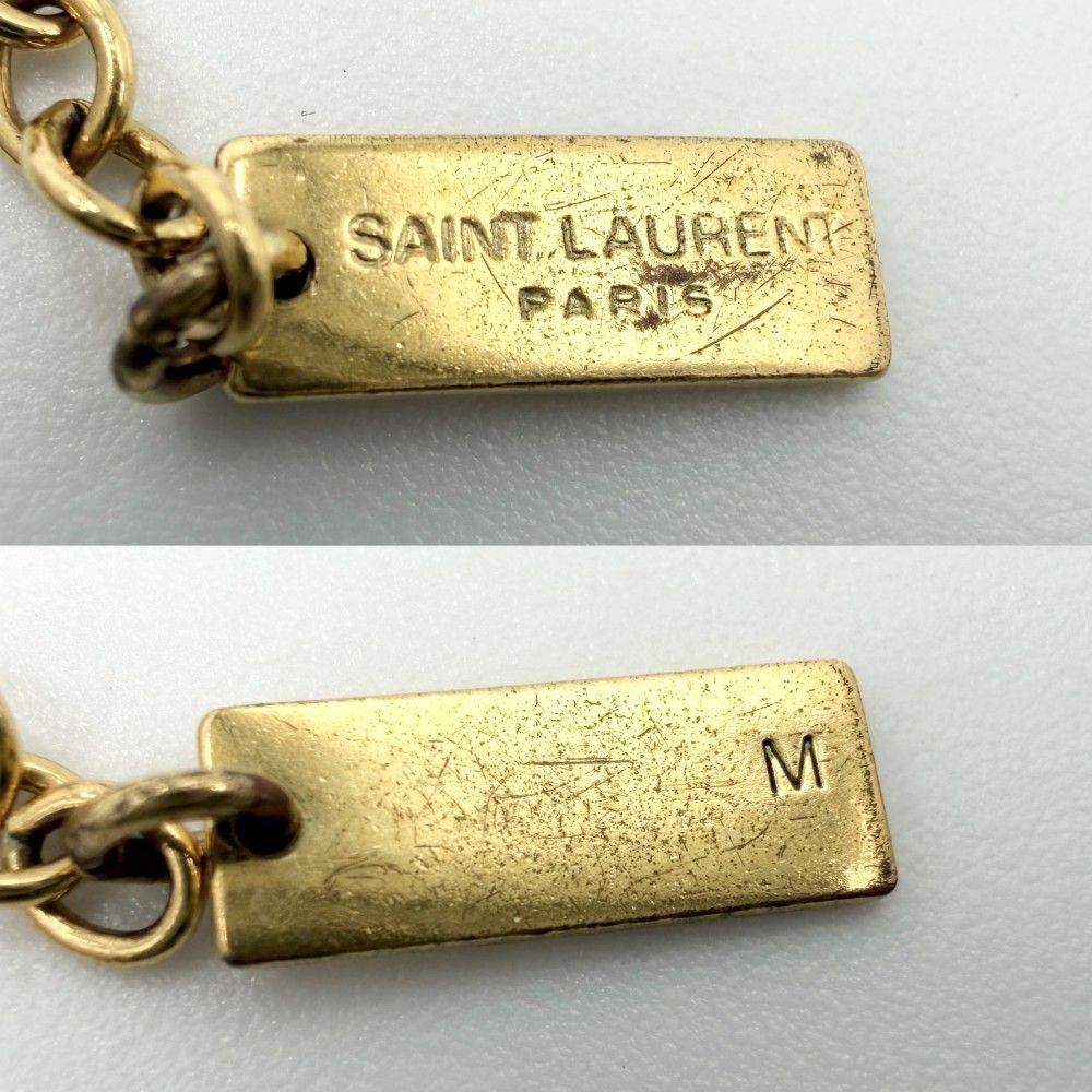 Saint Laurent Paris Bracelet Cassandra YSL Logo Star M Multi Charm Gold — view 3
