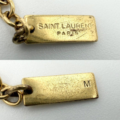 Saint Laurent Paris Bracelet Cassandra YSL Logo Star M Multi Charm Gold — view 3