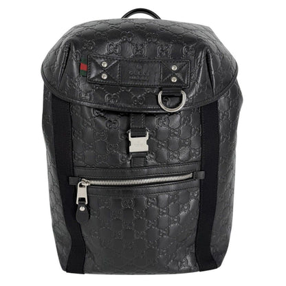 Gucci Backpack Guccissima Black Silver