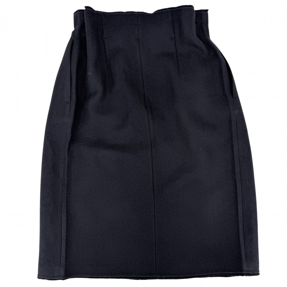Prada Skirt Ribbon Midi 36 Navy Wool — view 2