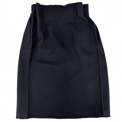 Prada Skirt Ribbon Midi 36 Navy Wool — view 2