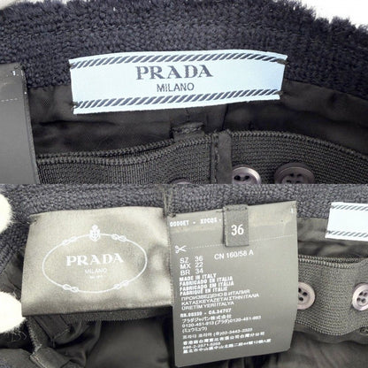 Prada Skirt Ribbon Midi 36 Navy Wool — view 3
