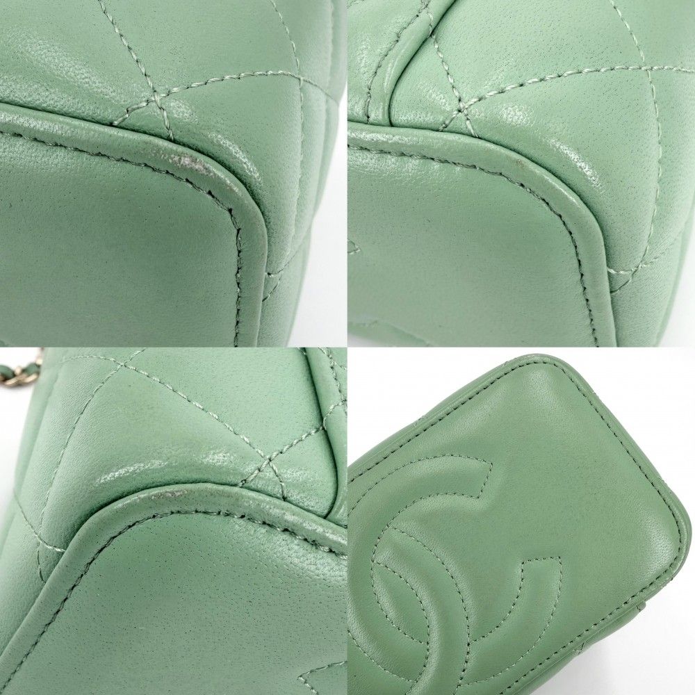 Chanel 2-Way Quilted Vanity Chain Shoulder Bag Mini Pochette Crossbody CC Logo — view 7