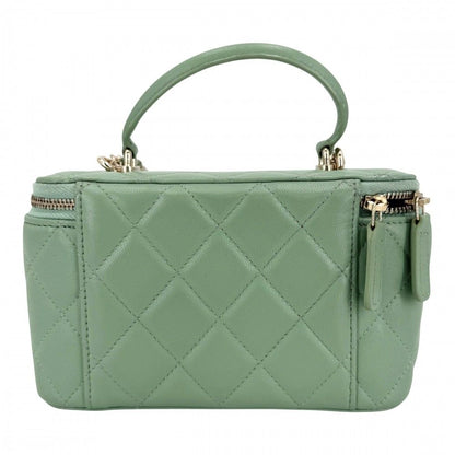 Chanel 2-Way Quilted Vanity Chain Shoulder Bag Mini Pochette Crossbody CC Logo — view 2