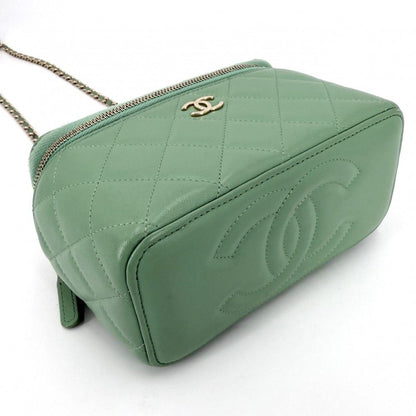 Chanel 2-Way Quilted Vanity Chain Shoulder Bag Mini Pochette Crossbody CC Logo — view 3