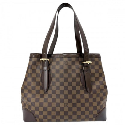 Louis Vuitton Tote Hampstead MM Handbag Shoulder Damier Canvas Brown Gold — view 2